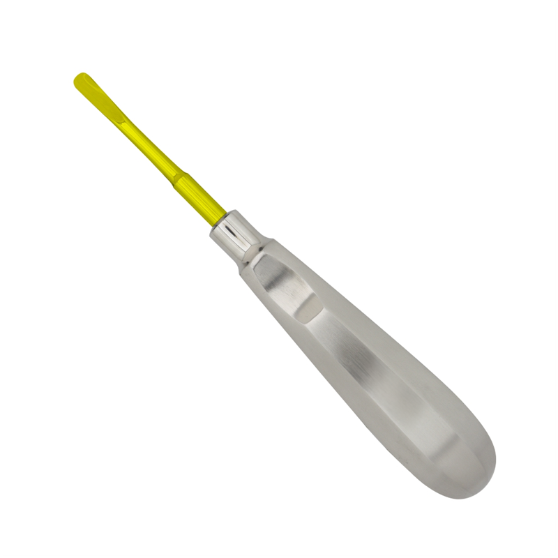 HTI Brand 3mm Straight Dental Surgery Extraction Luxating Elevator - Stainless Steel Gold Band - Autoclavable